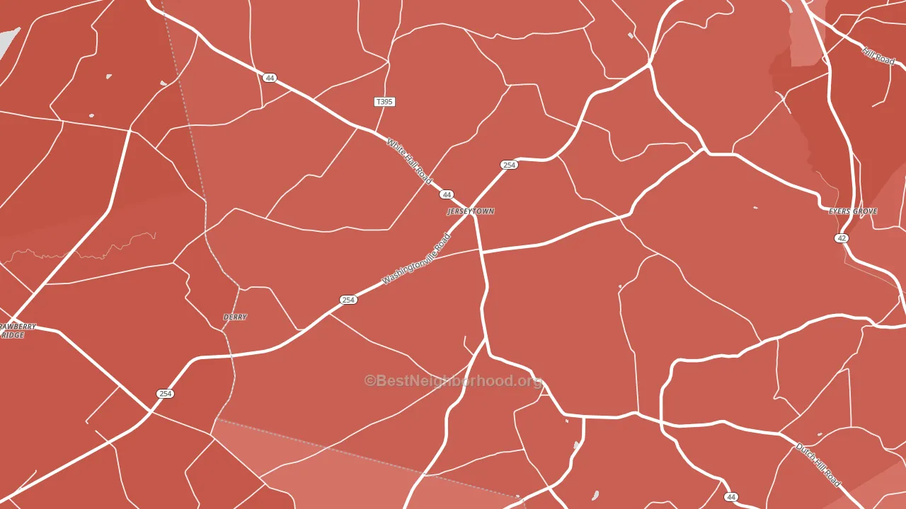 Jerseytown, PA block-group political-lean map