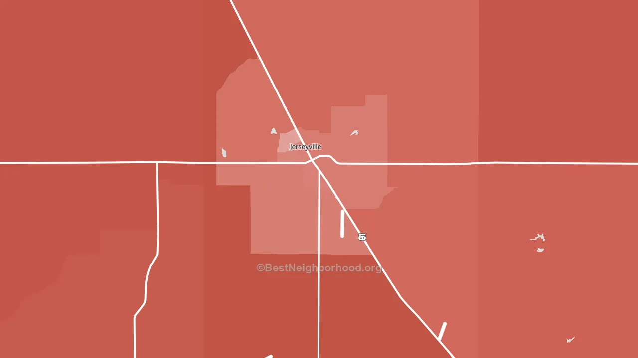 Jerseyville, IL block-group political-lean map