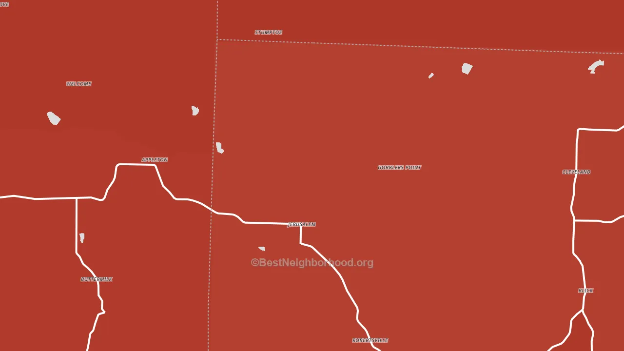 Jerusalem, AR block-group political-lean map