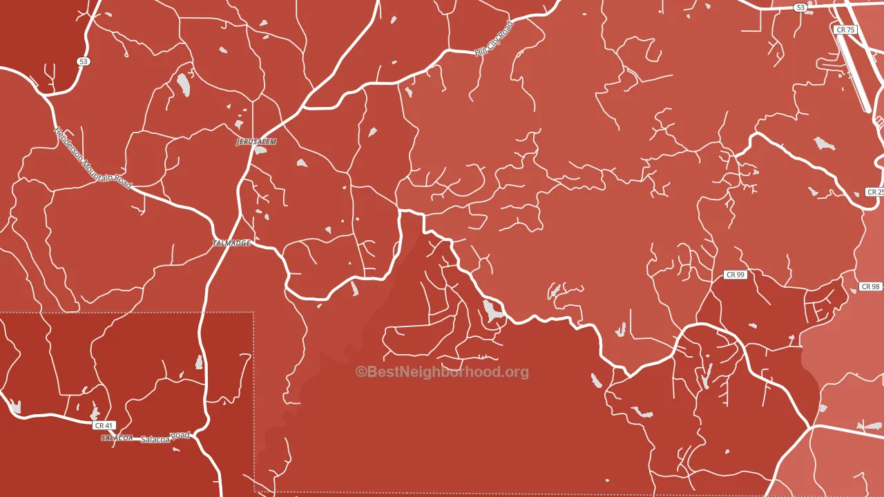 Jerusalem, GA block-group political-lean map