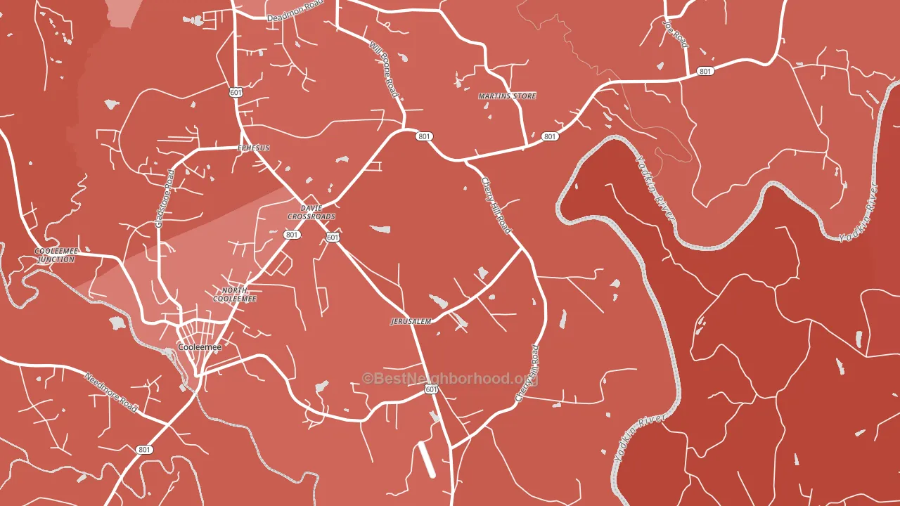 Jerusalem, NC block-group political-lean map