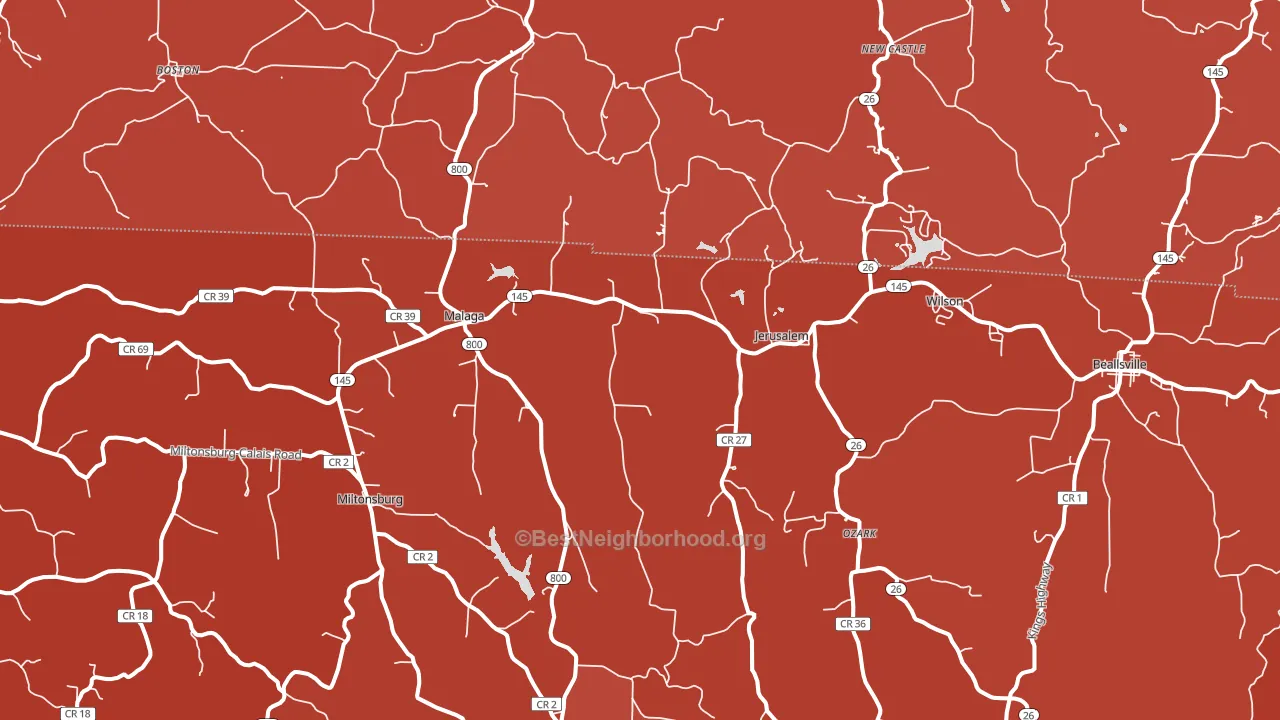 Jerusalem, OH block-group political-lean map