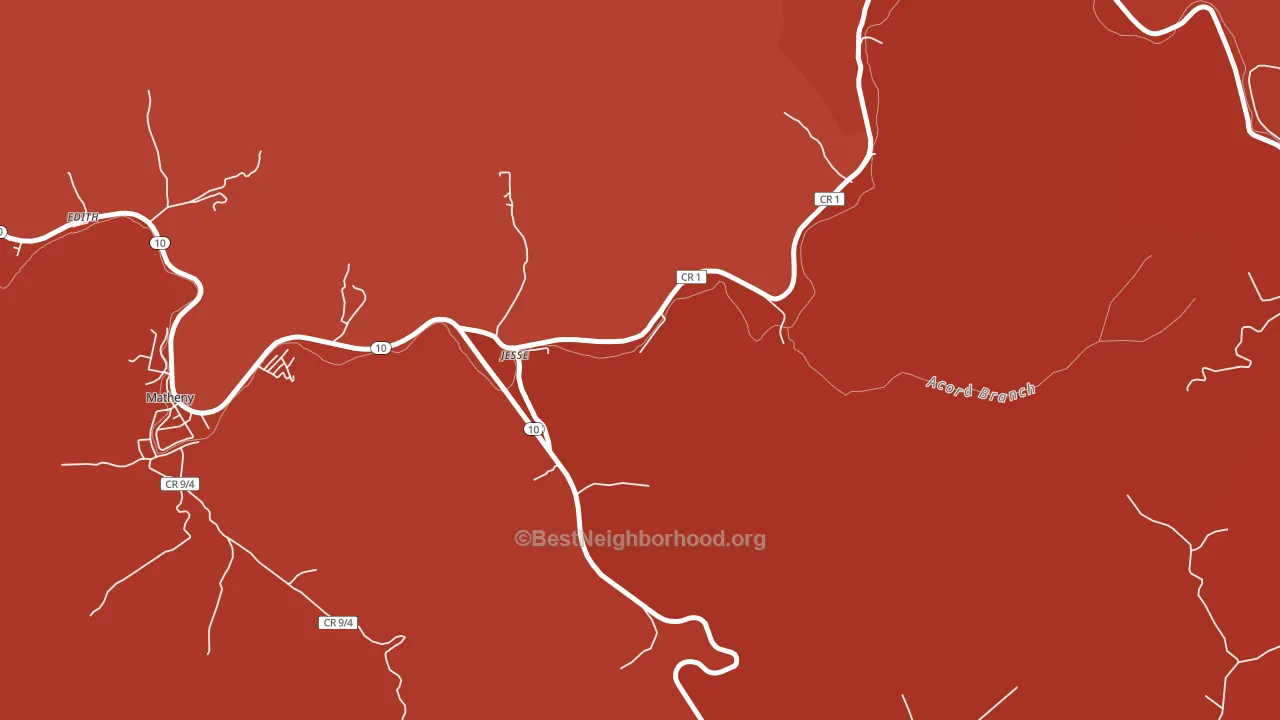 Jesse, WV block-group political-lean map