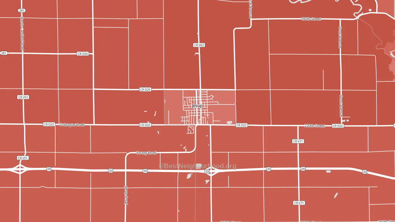 Jesup, IA block-group political-lean map