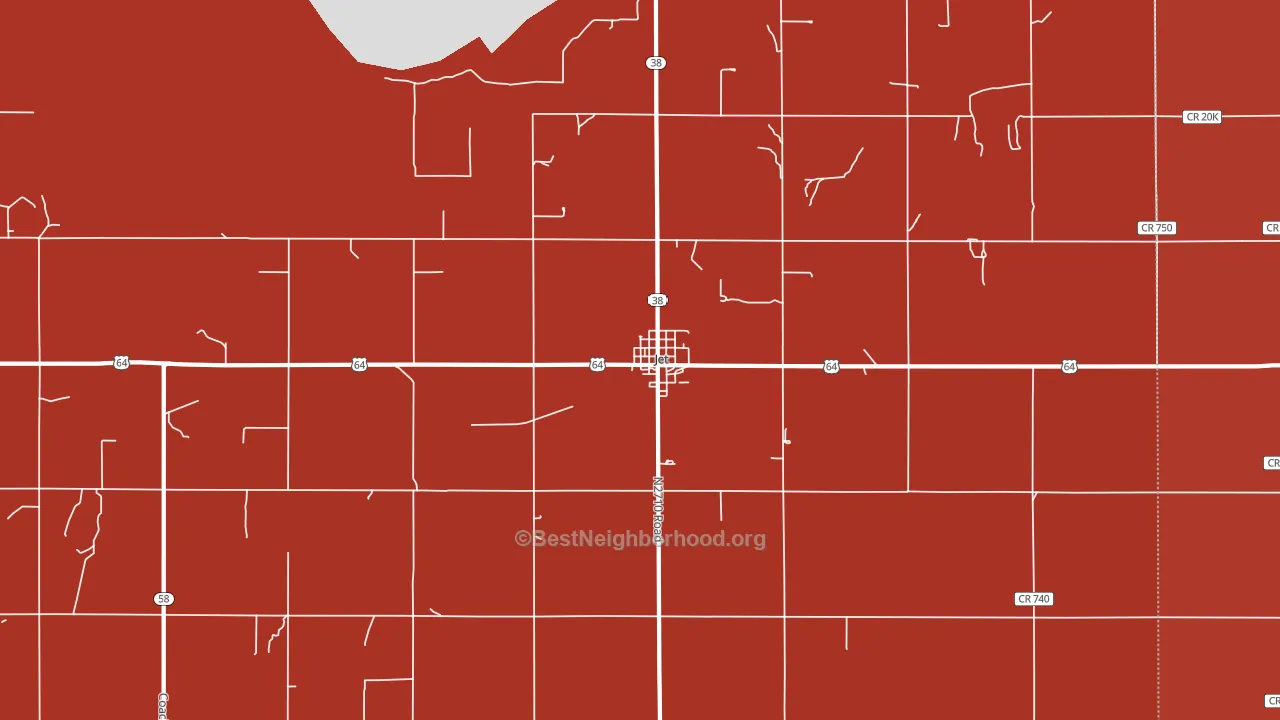 Jet, OK block-group political-lean map