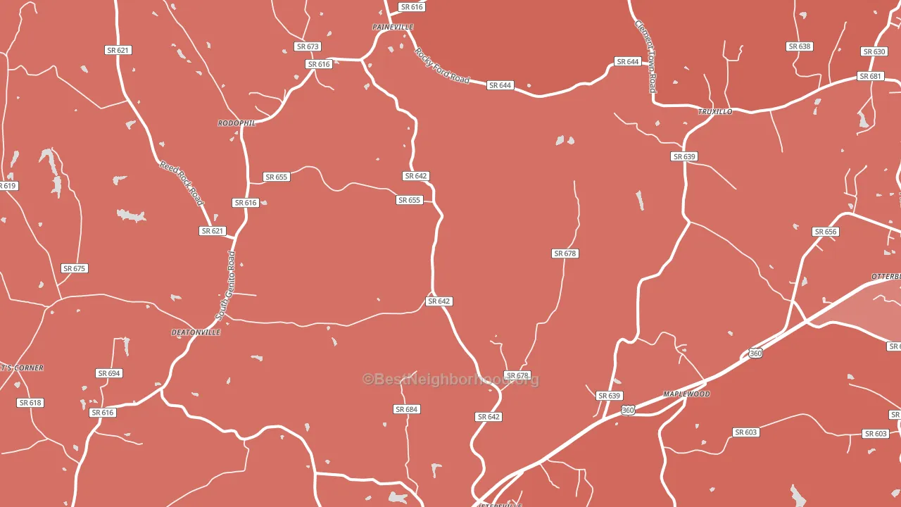 Jetersville, VA block-group political-lean map