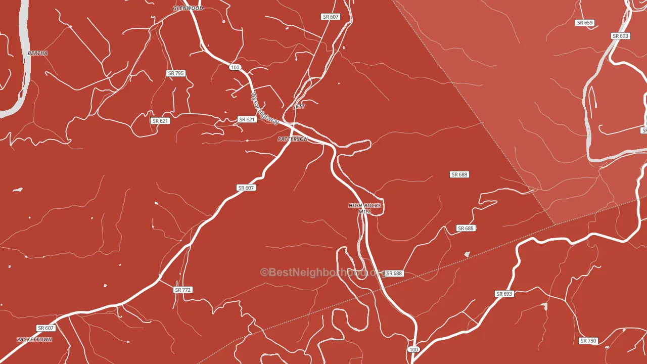 Jett, VA block-group political-lean map