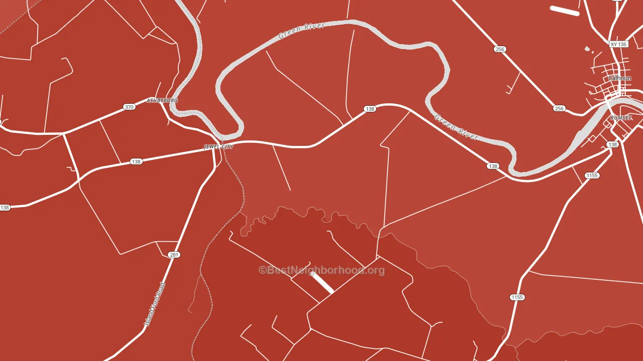 Jewel City, KY block-group political-lean map
