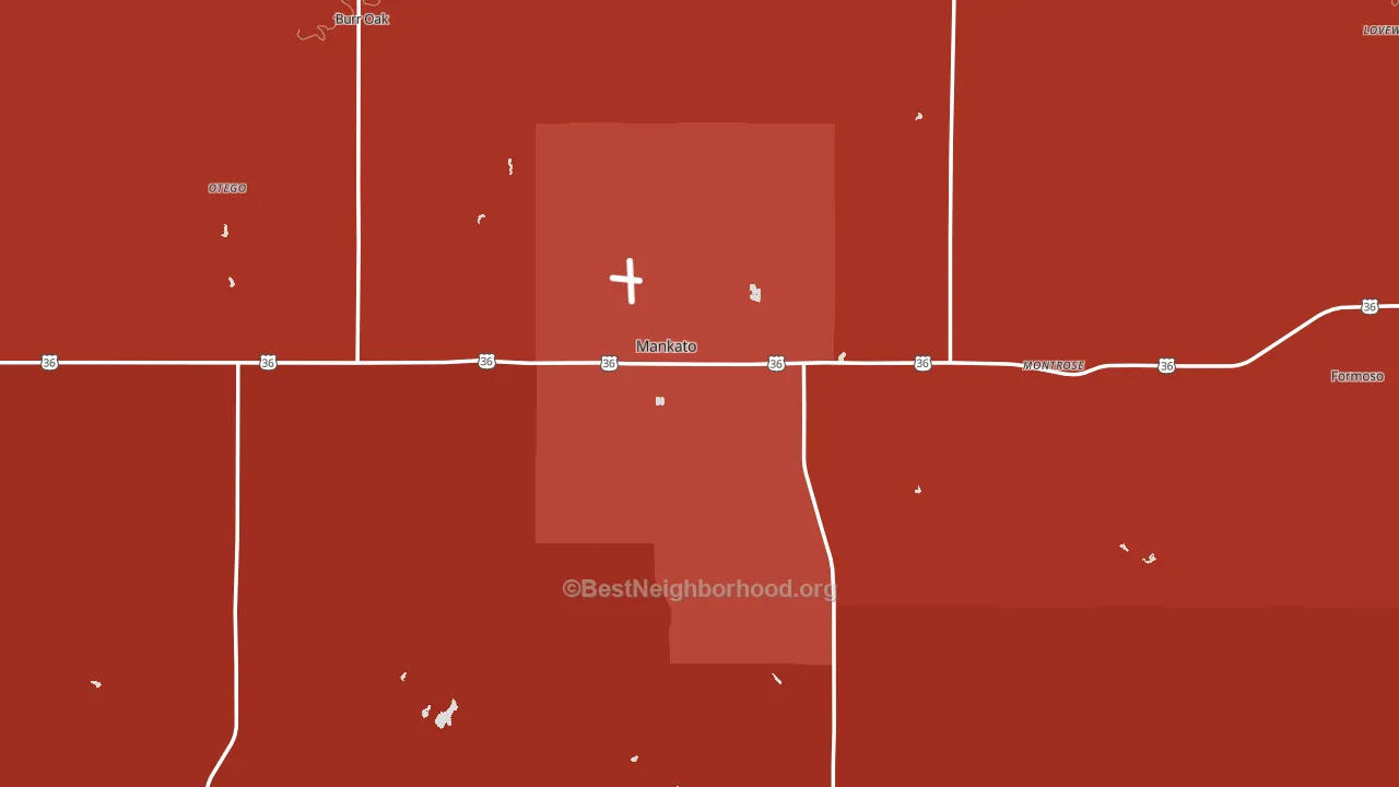 Jewell County, KS block-group political-lean map