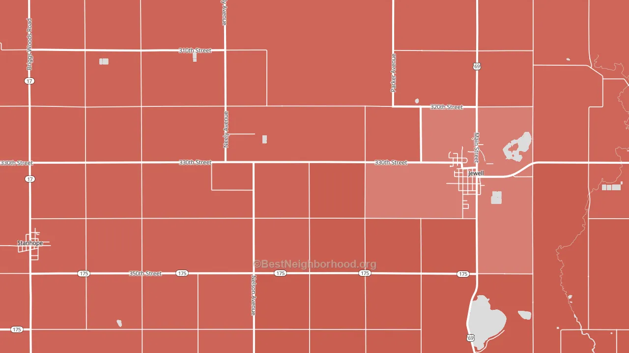 Jewell, IA block-group political-lean map