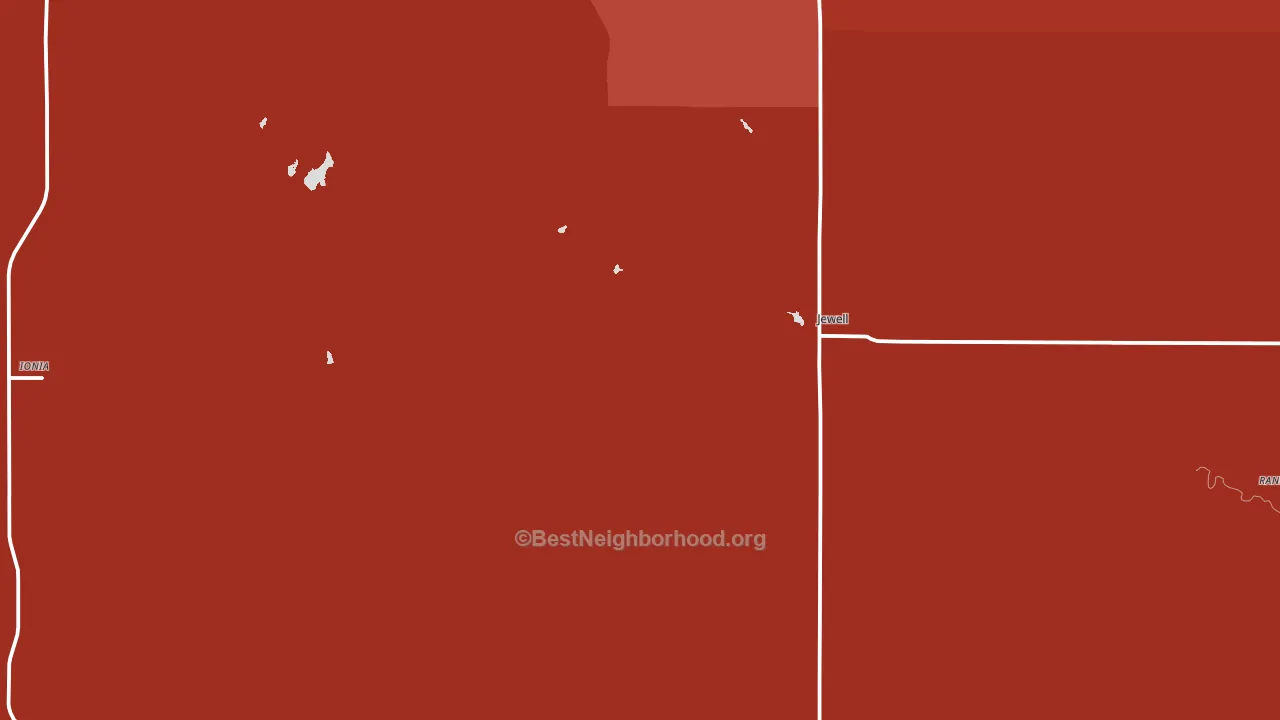Jewell, KS block-group political-lean map