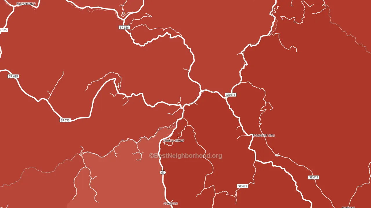 Jewell Ridge, VA block-group political-lean map