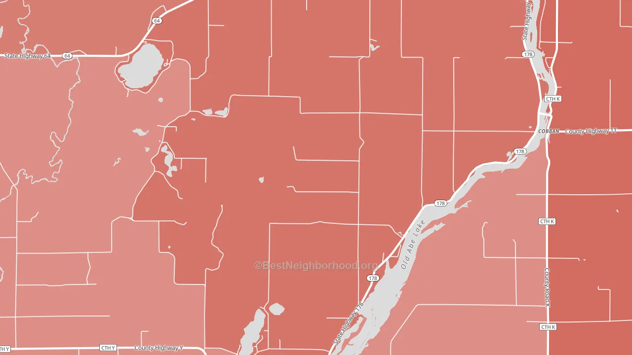 Jim Falls, WI block-group political-lean map