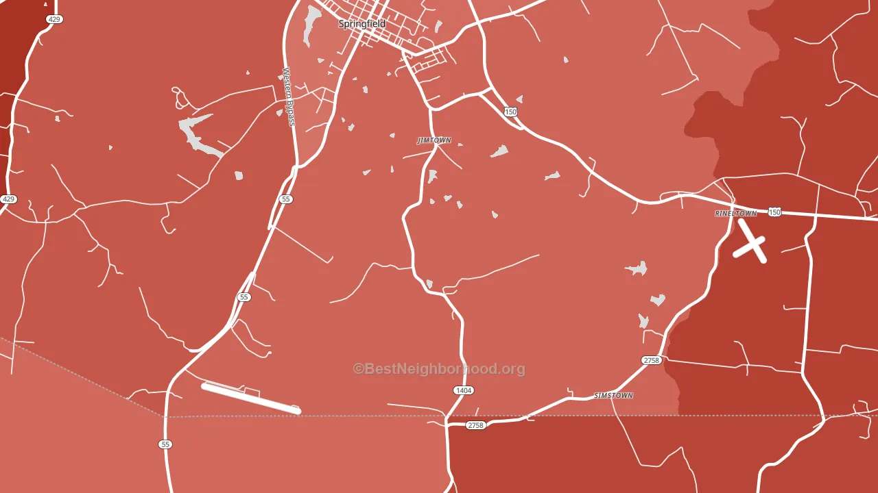 Jimtown, KY block-group political-lean map