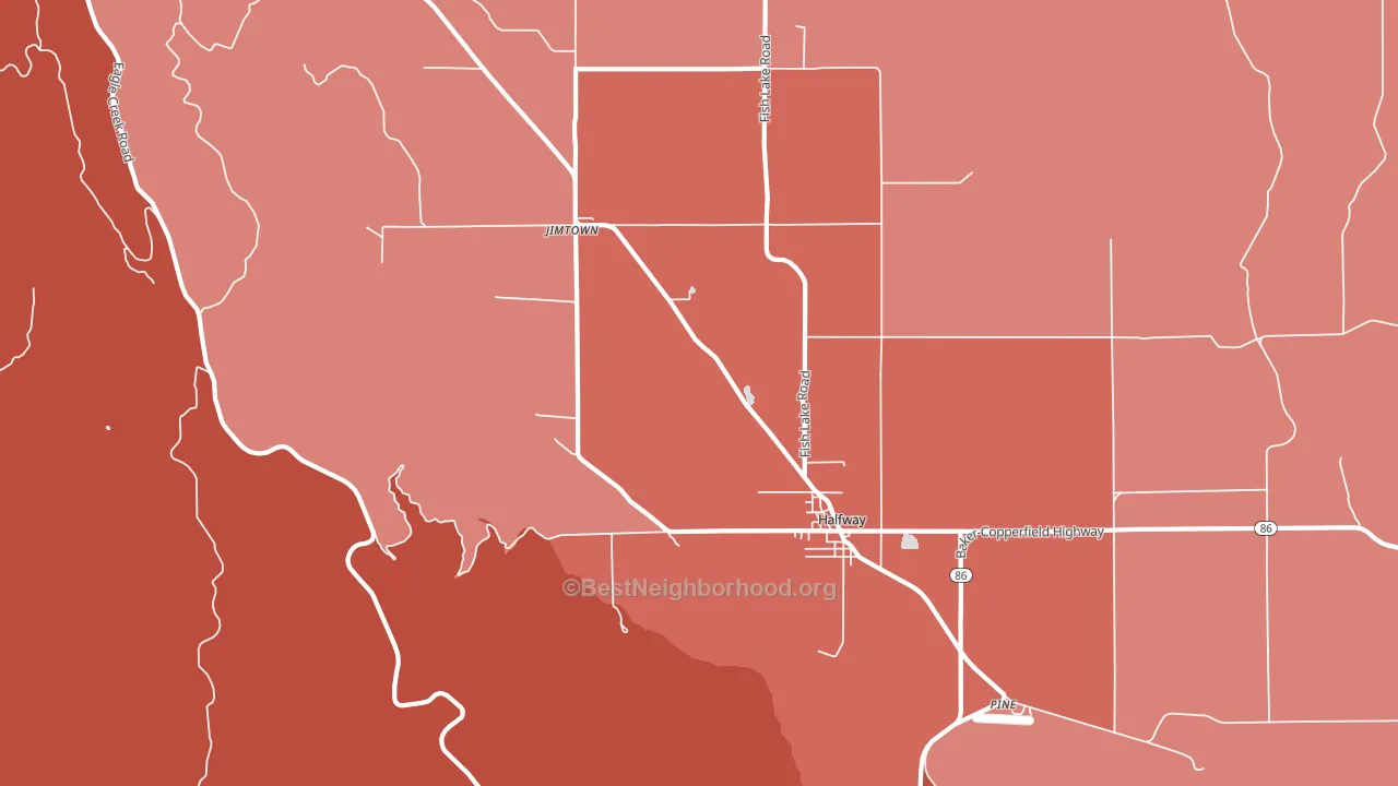Jimtown, OR block-group political-lean map