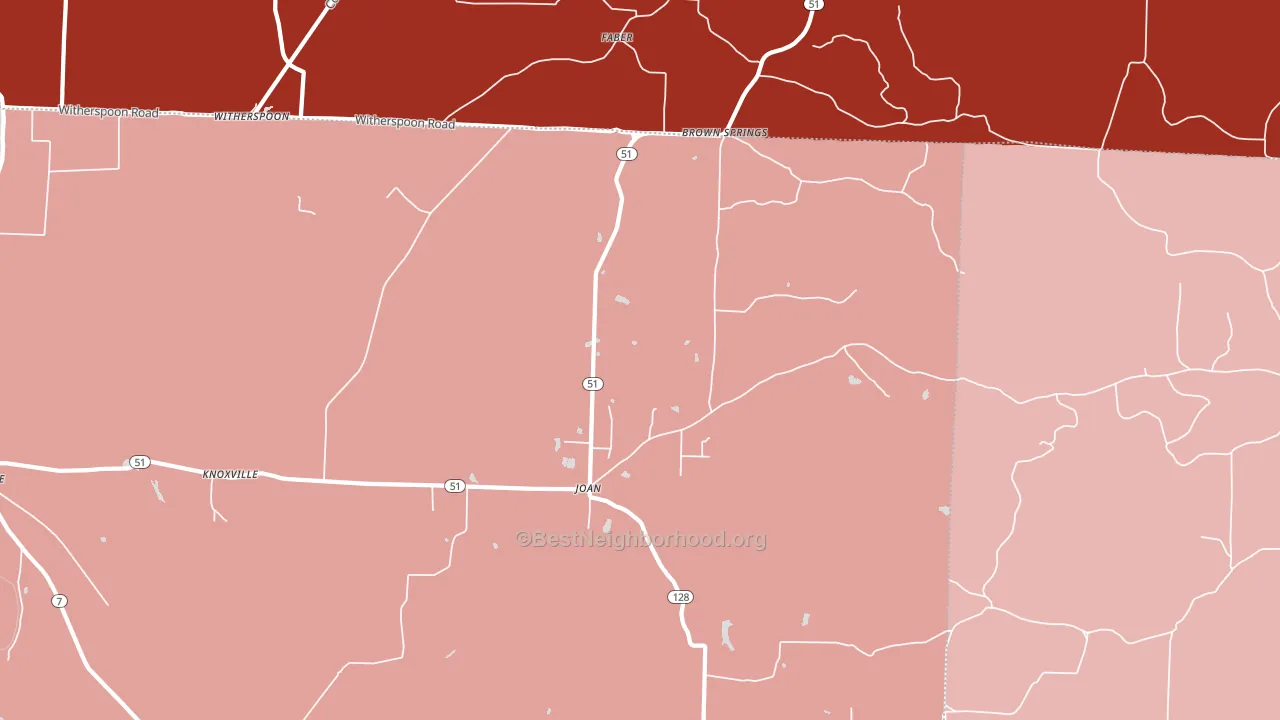 Joan, AR block-group political-lean map