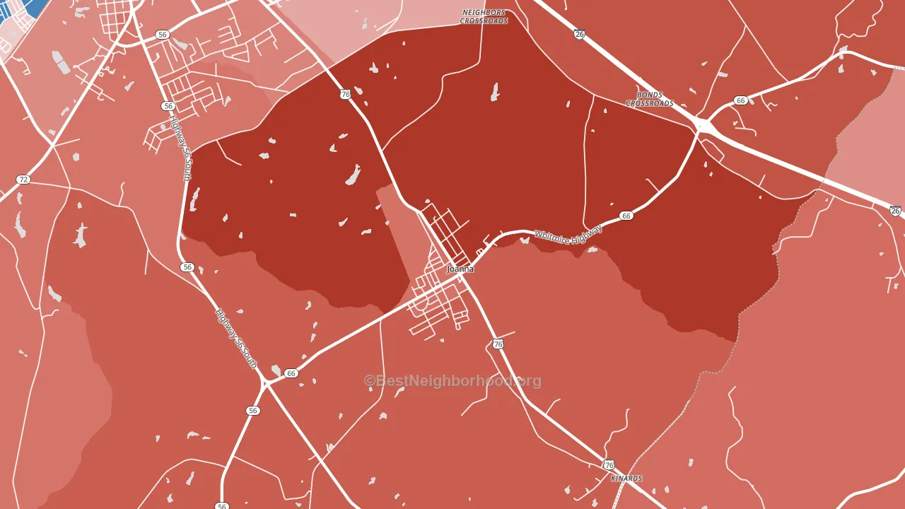 Joanna, SC block-group political-lean map