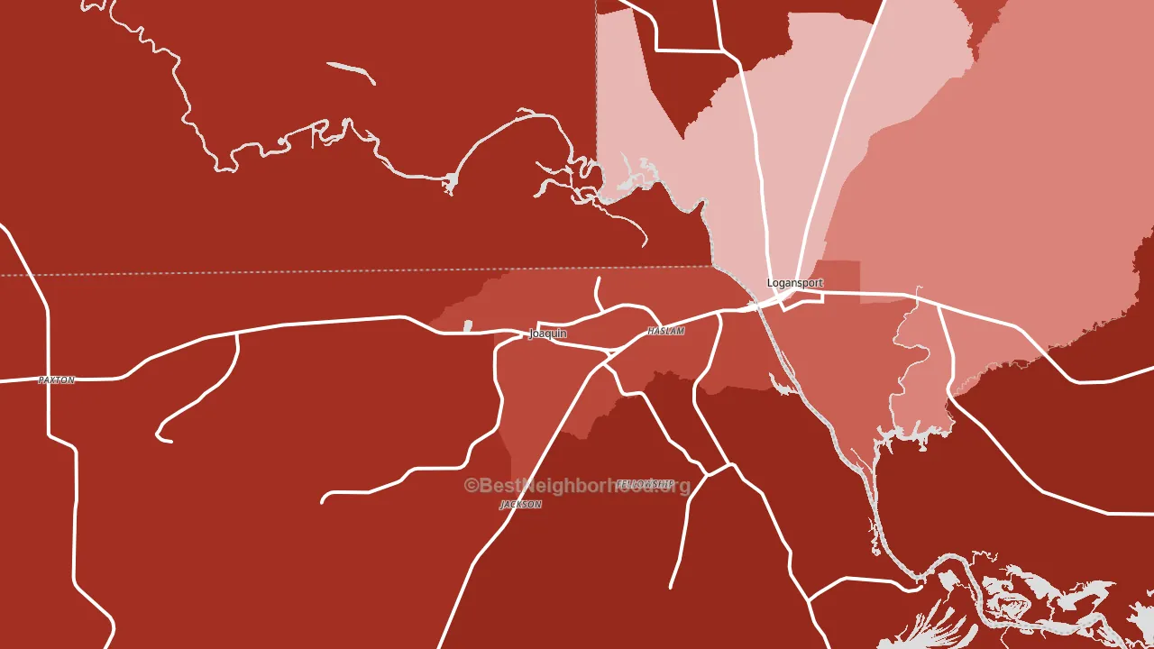 Joaquin, TX block-group political-lean map