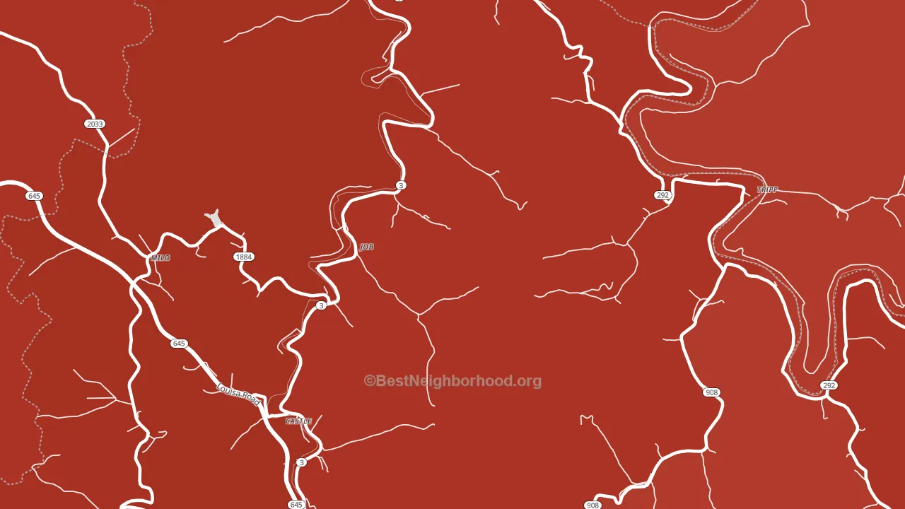 Job, KY block-group political-lean map