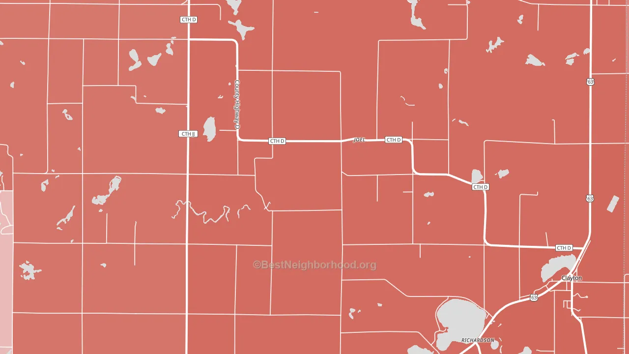 Joel, WI block-group political-lean map