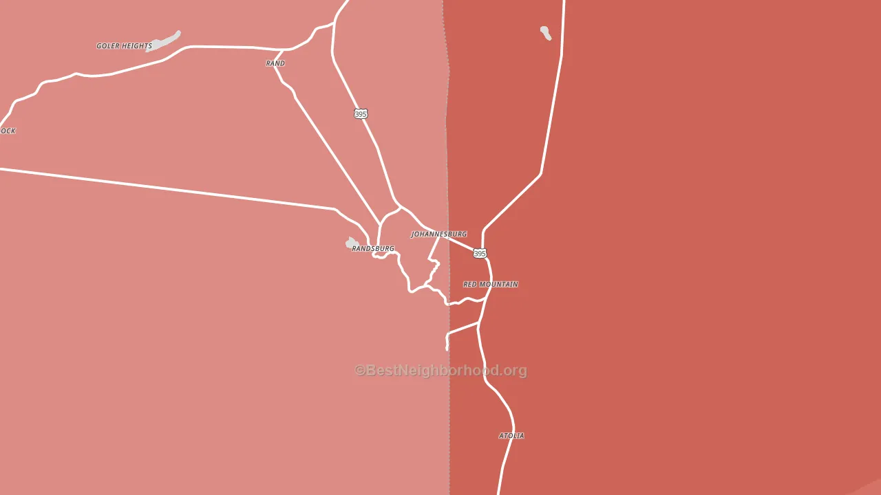 Johannesburg, CA block-group political-lean map