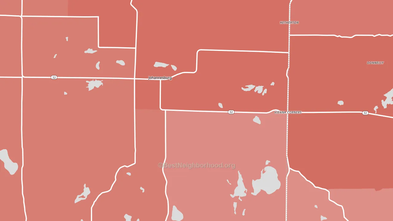Johannesburg, MI block-group political-lean map