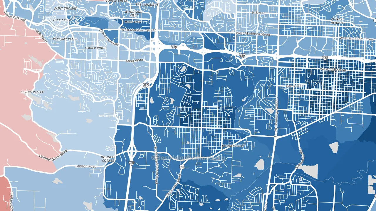 John Barrow, Little Rock, AR block-group political-lean map