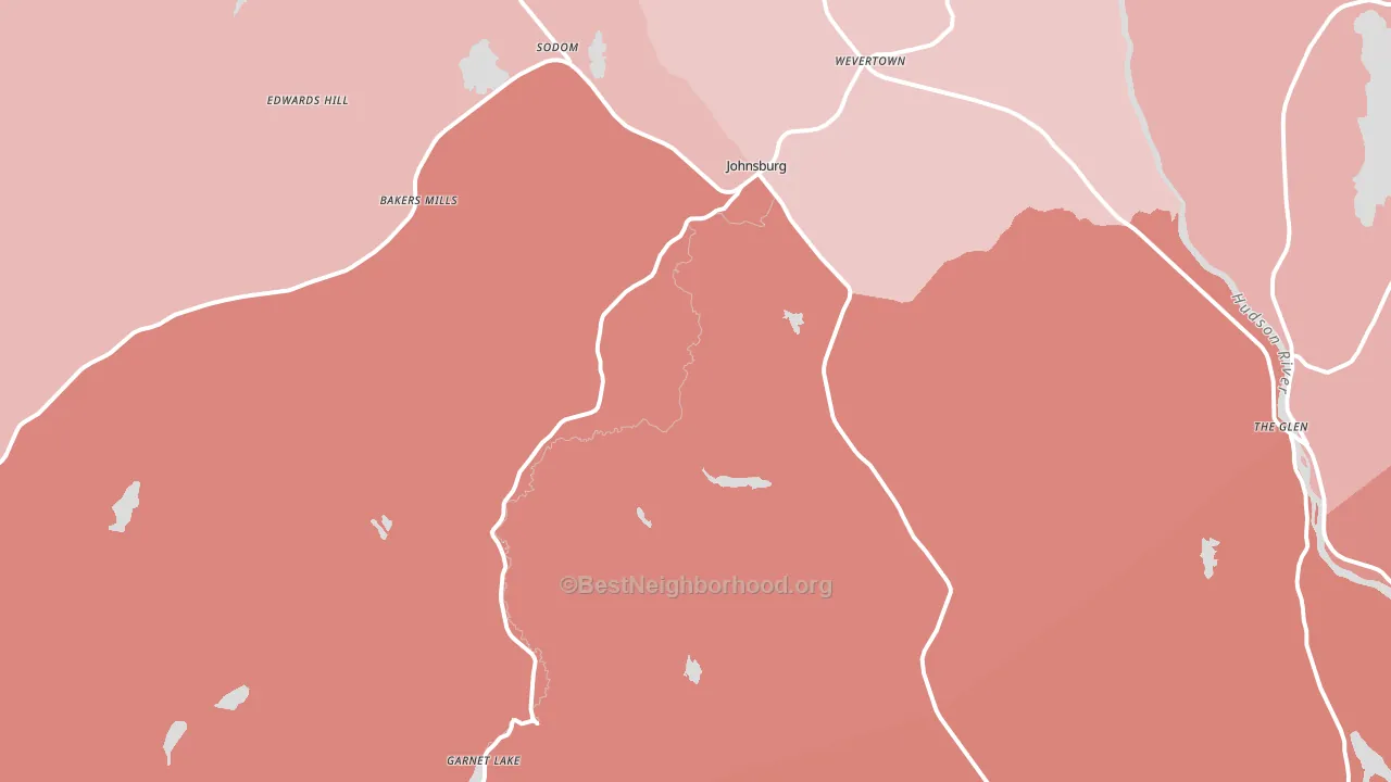 Johnsburg, NY block-group political-lean map