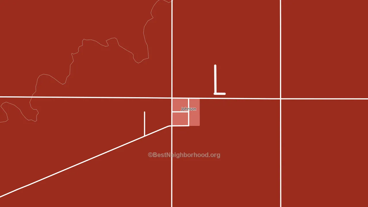 Johnson City, KS block-group political-lean map