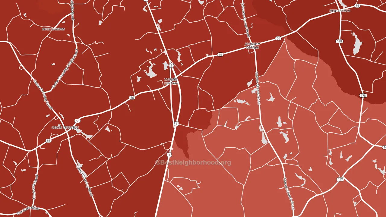 Johnson Corner, GA block-group political-lean map