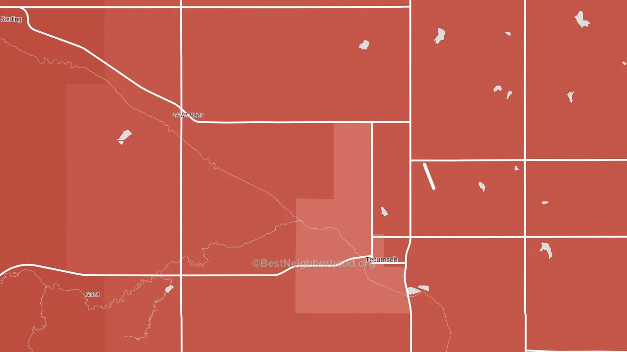 Johnson County, NE block-group political-lean map