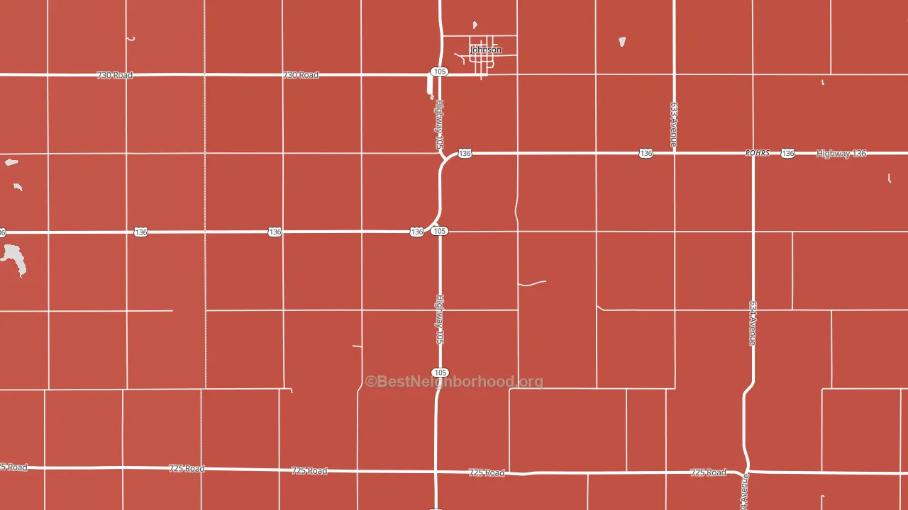 Johnson, NE block-group political-lean map