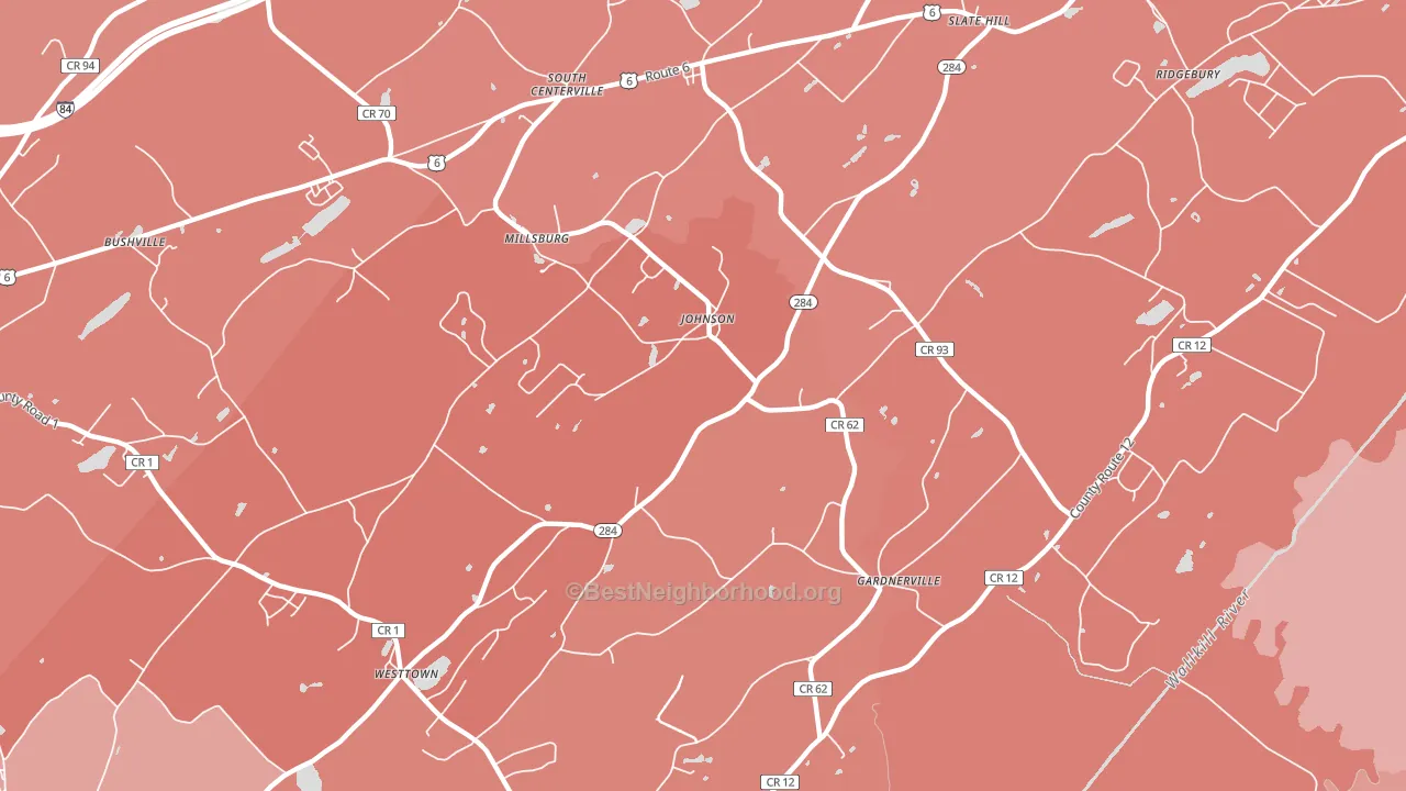 Johnson, NY block-group political-lean map