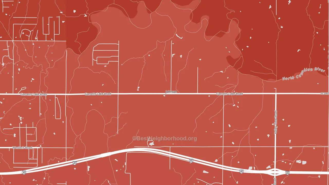 Johnson, OK block-group political-lean map