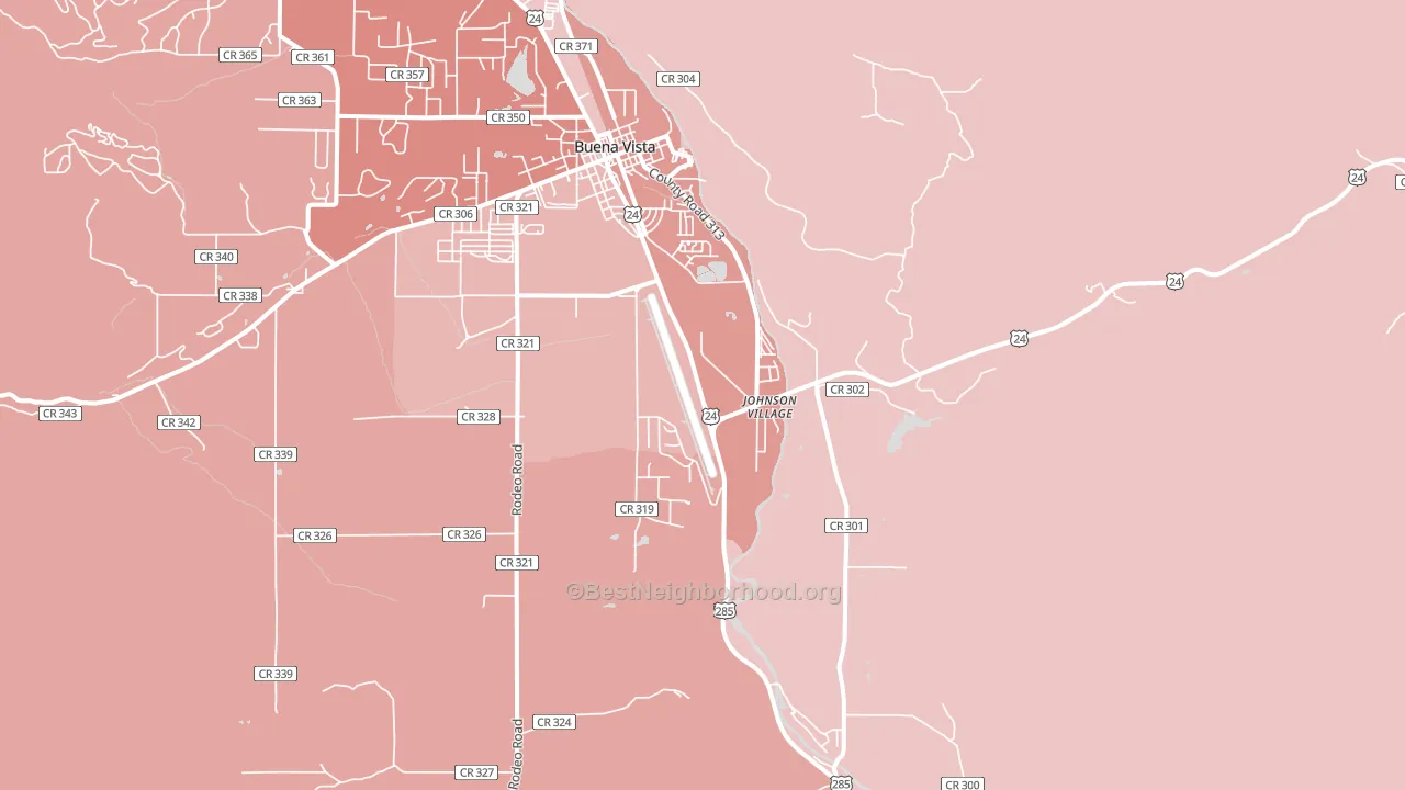 Johnson Village, CO block-group political-lean map