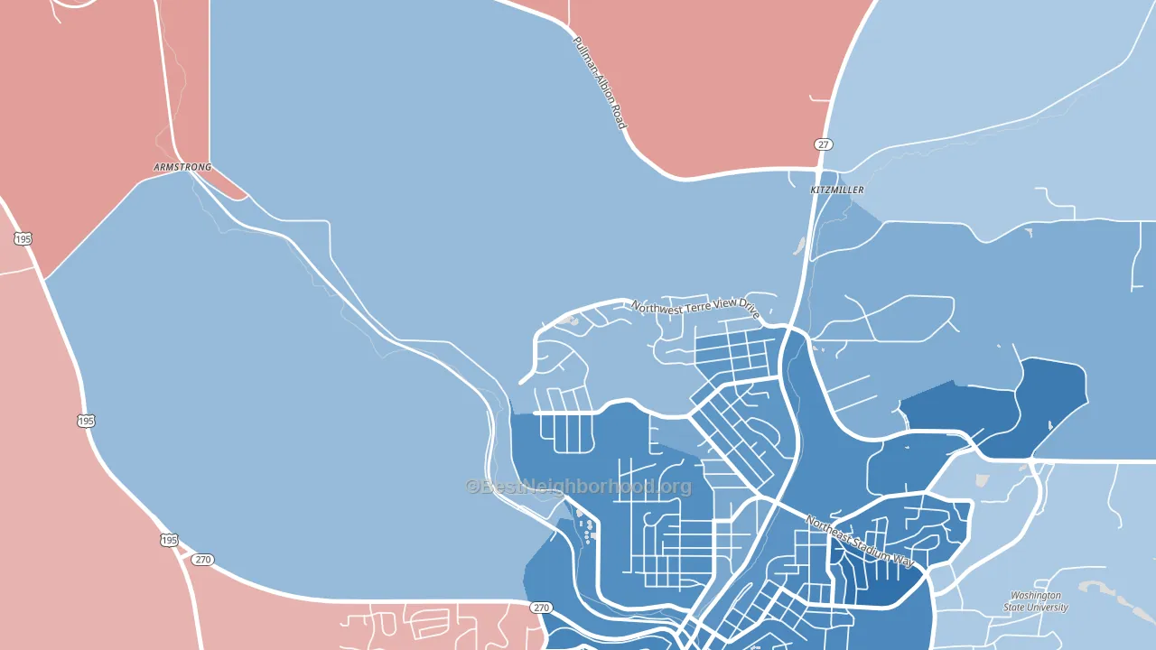 Johnson, WA block-group political-lean map