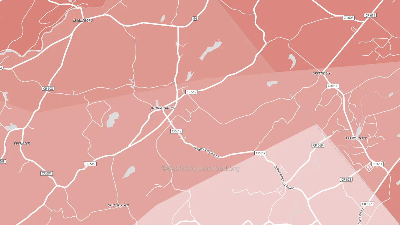 Johnsonburg, NJ block-group political-lean map
