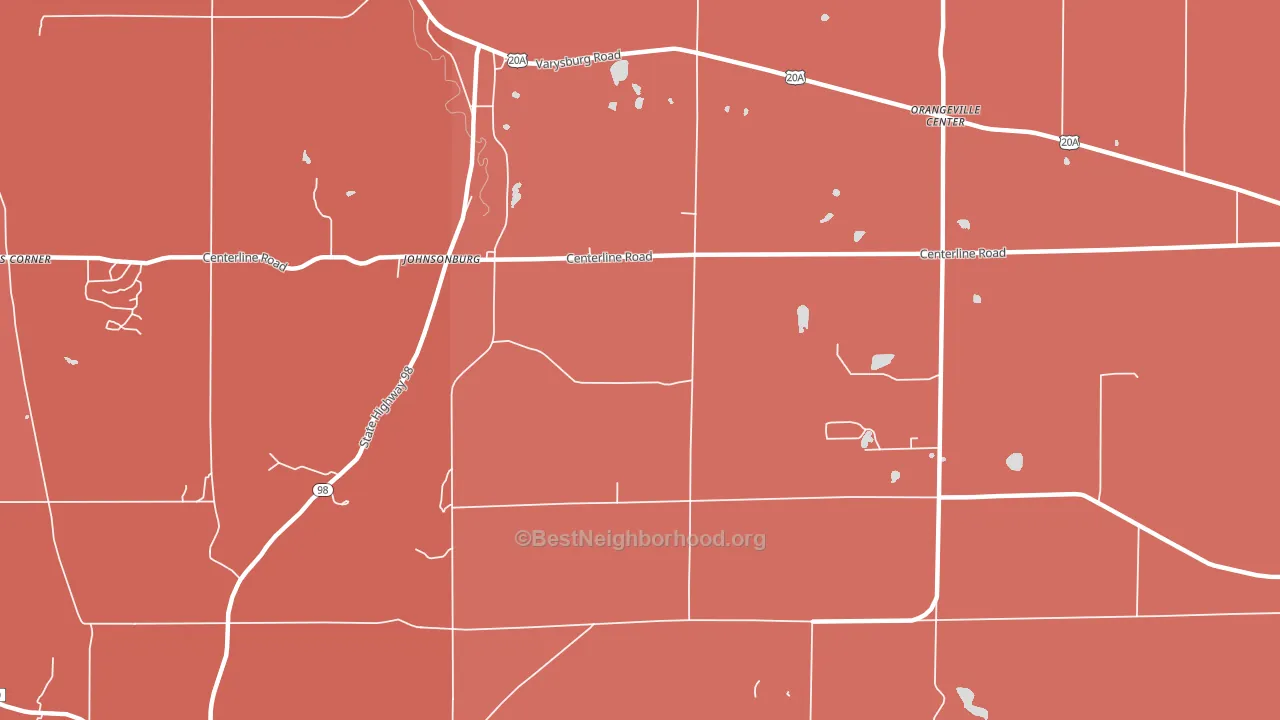 Johnsonburg, NY block-group political-lean map
