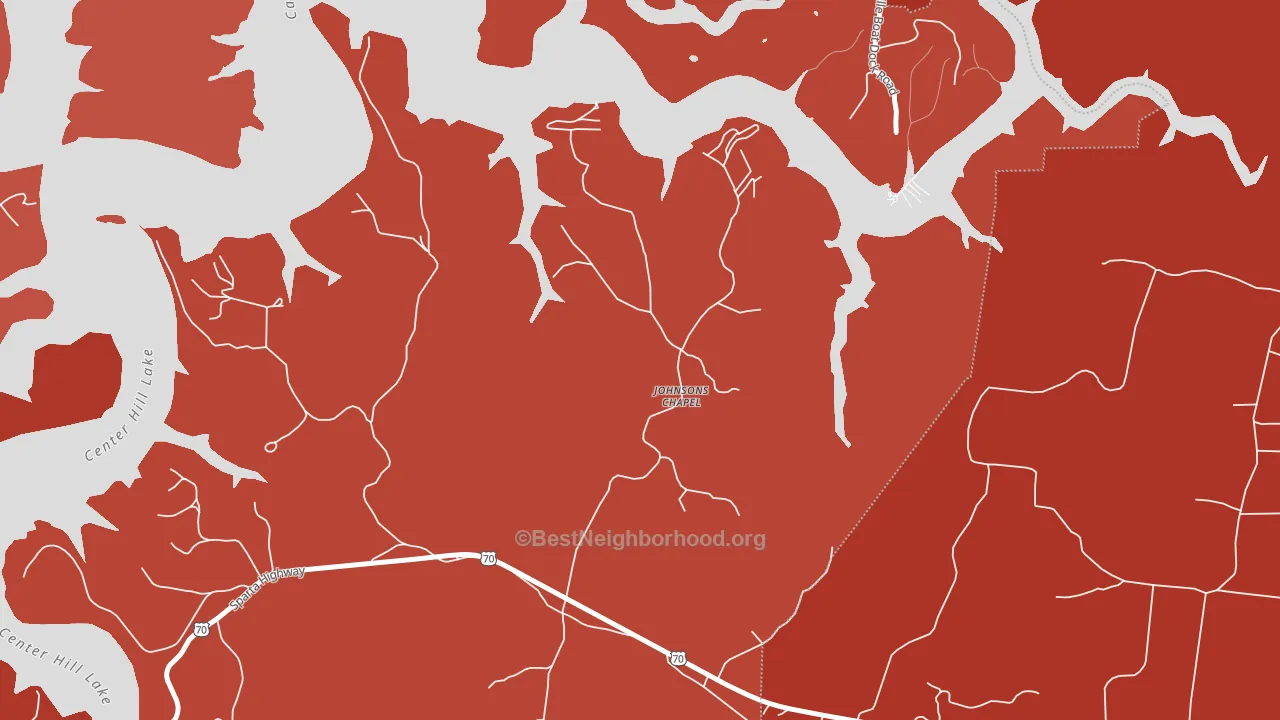 Johnsons Chapel, TN block-group political-lean map