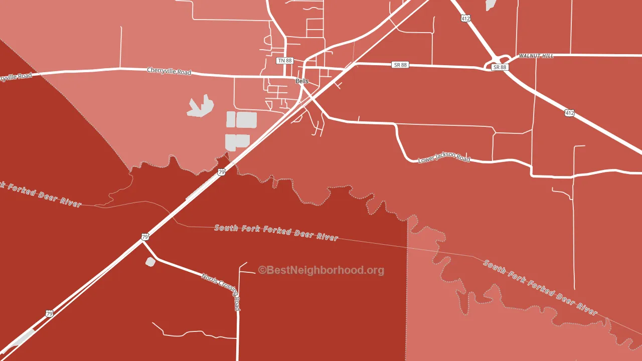 Johnsons Grove, TN block-group political-lean map