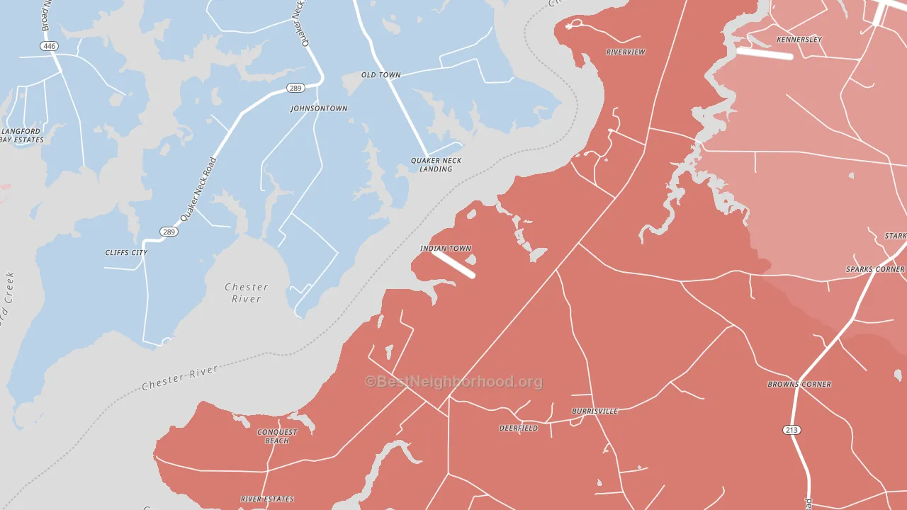 Johnsontown, MD block-group political-lean map