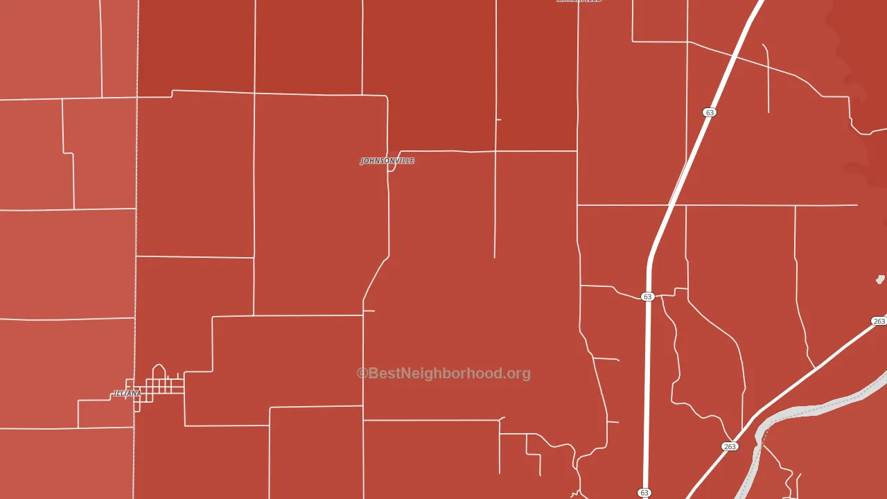 Johnsonville, IN block-group political-lean map