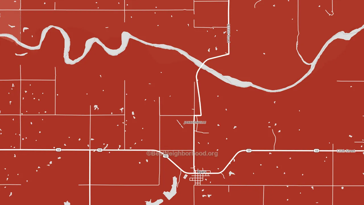 Johnsonville, OK block-group political-lean map