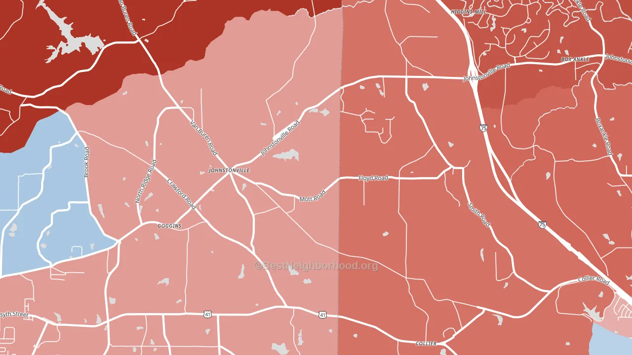 Johnstonville, GA block-group political-lean map