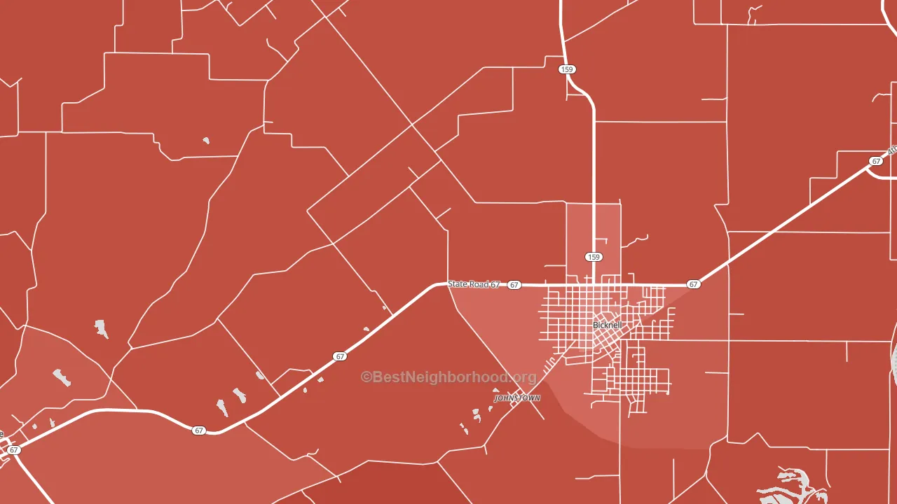 Johnstown, IN block-group political-lean map