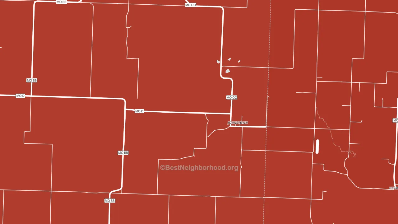 Johnstown, MO block-group political-lean map
