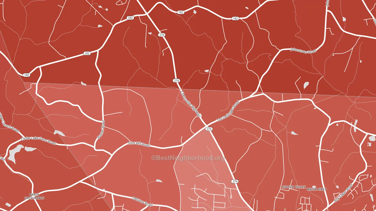 Johnstown, NC block-group political-lean map