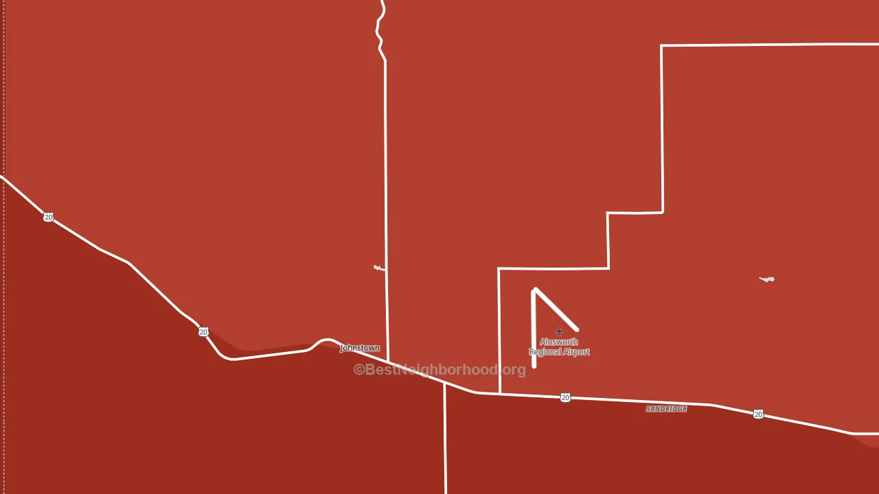 Johnstown, NE block-group political-lean map