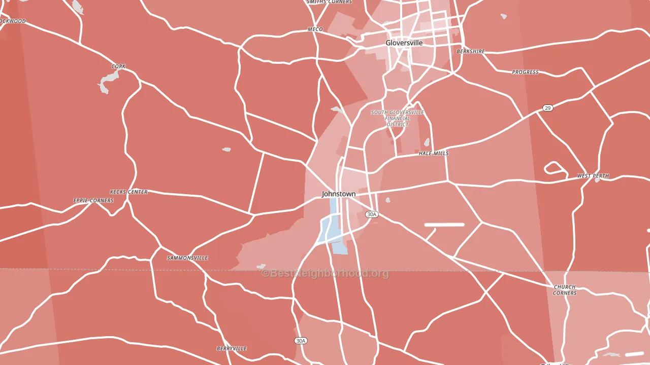 Johnstown, NY block-group political-lean map