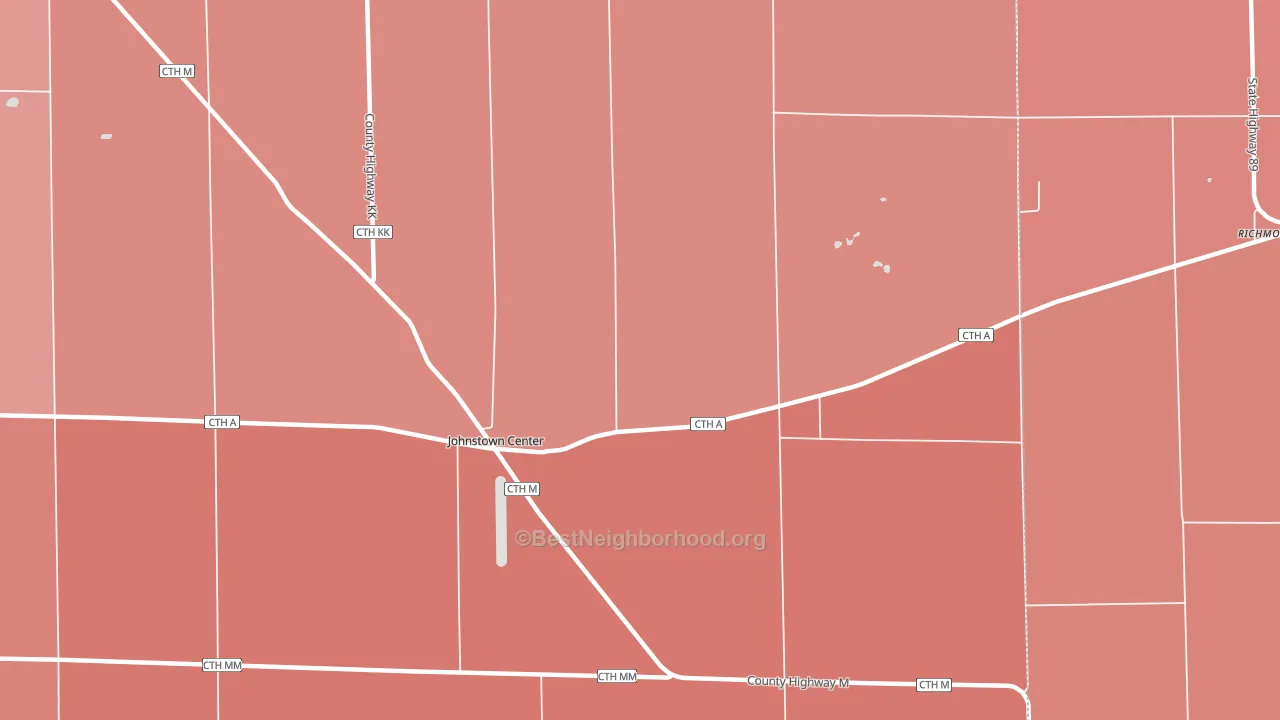 Johnstown, WI block-group political-lean map